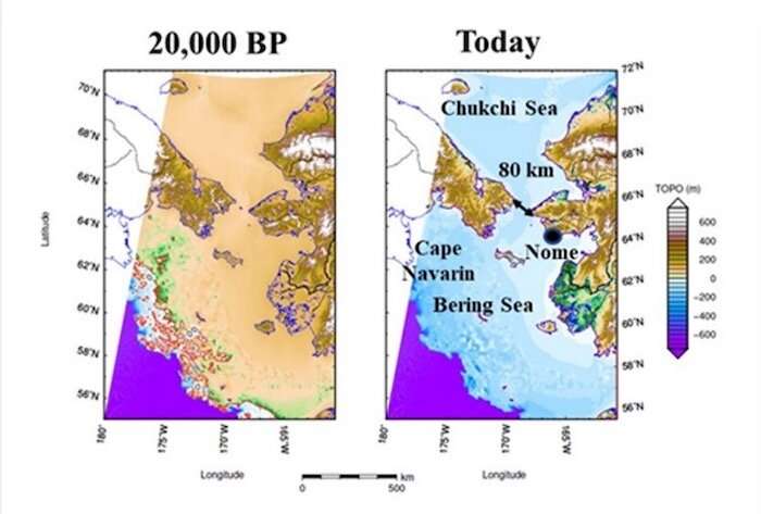 Study suggests remnants of Bering Strait and other human migration paths exist underwater at 'choke points'