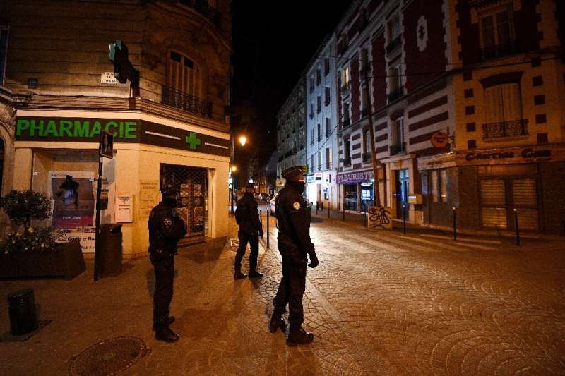 A curfew was imposed in some areas of France with police patrolling the streets