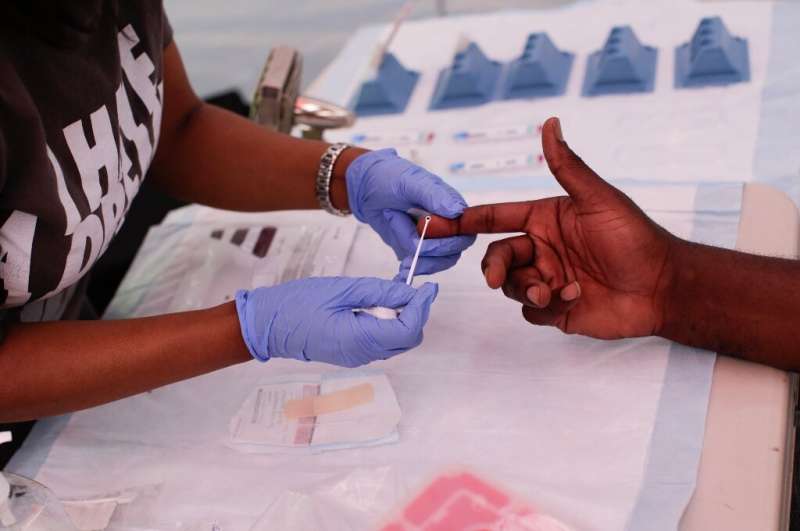 A free HIV test at a center in New York city in June 2019