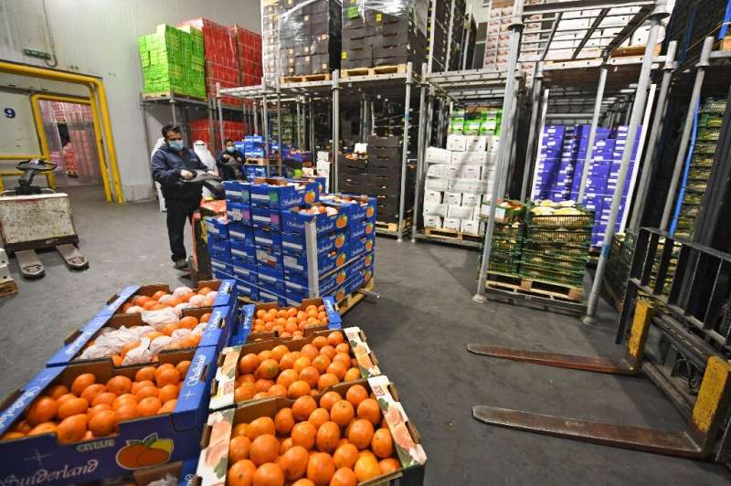 A fruit and vegetable warehouse is seen in Dubai