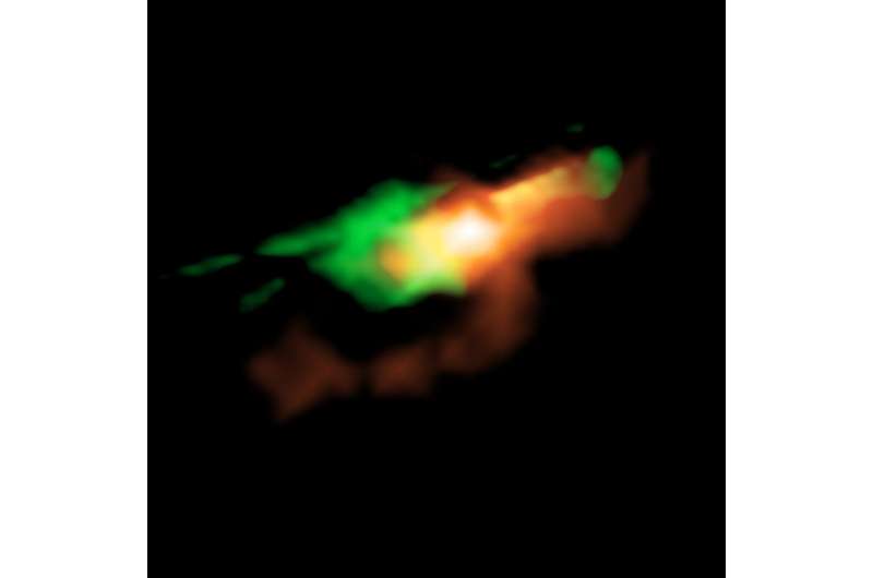 ALMA resolves gas impacted by young jets from supermassive black hole