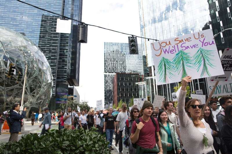 Amazon Employees for Climate Justice walked out and rallied at the company's headquarters in September 2019 to demand that leade