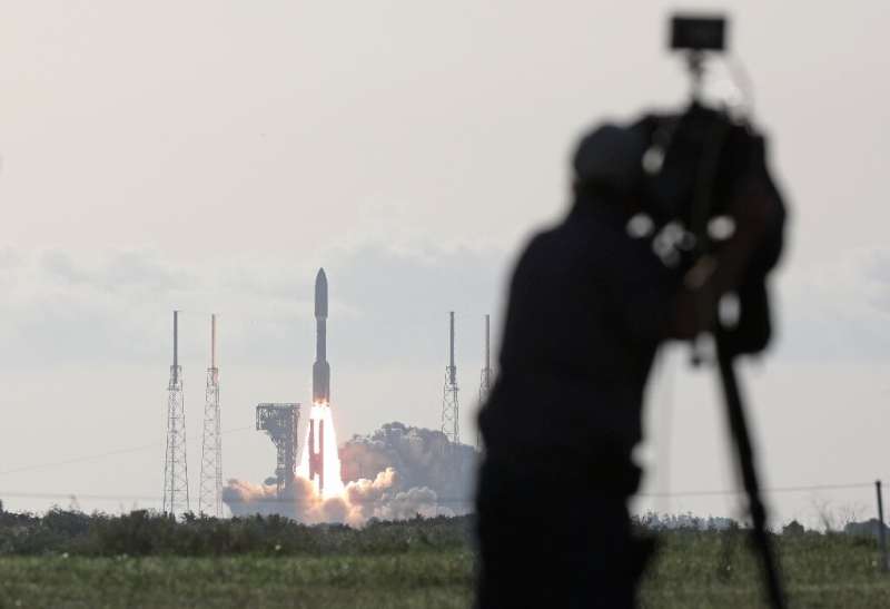 An Atlas V rocket with the Perseverance rover lifts off from Launch Complex 41 at Cape Canaveral Air Force Station in Florida