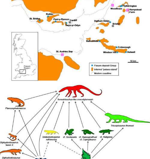 Ancient North American reptiles lived on an island archipelago in South Wales