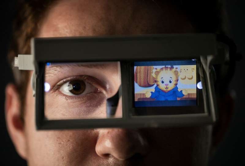 Animation-streaming glasses to help children with autism establish eye contact