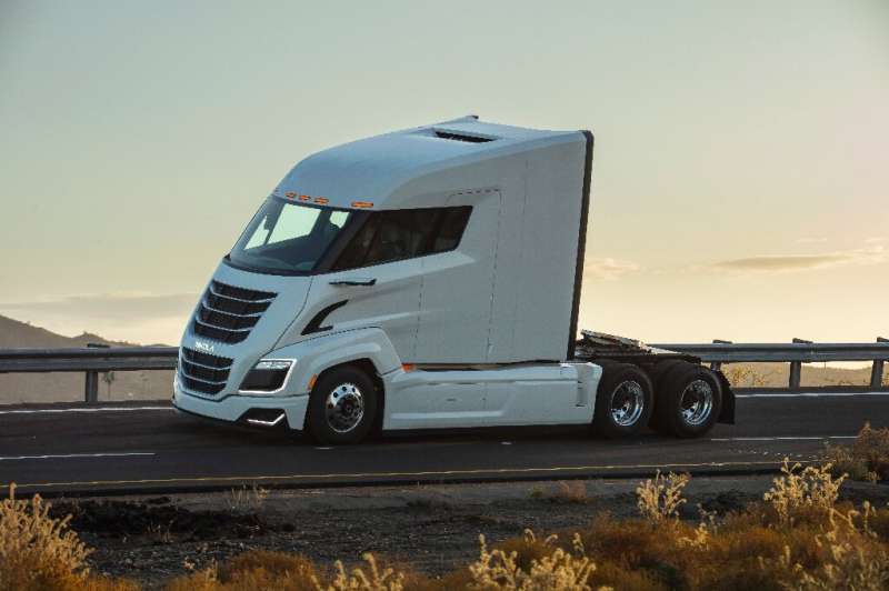 A prototype Nikola Two, one of the models being developed by the zero-emissions truck maker