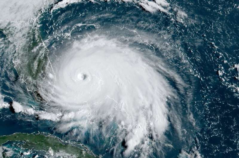 A satellite image from September 2019 of Tropical Storm Dorian. US forecasters predict an 'above normal' 2020 Atlantic hurricane