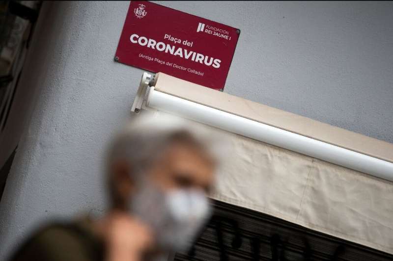 A square in the Spanish city of Valencia was temporarily renamed &quot;Coronavirus Square&quot; as part of a public awareness ca