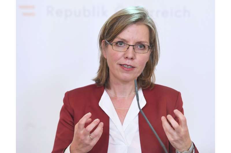 Austrian Environment Minister Leonore Gewessler, pictured April 2020, hailed the budget for greening the country's rail network 