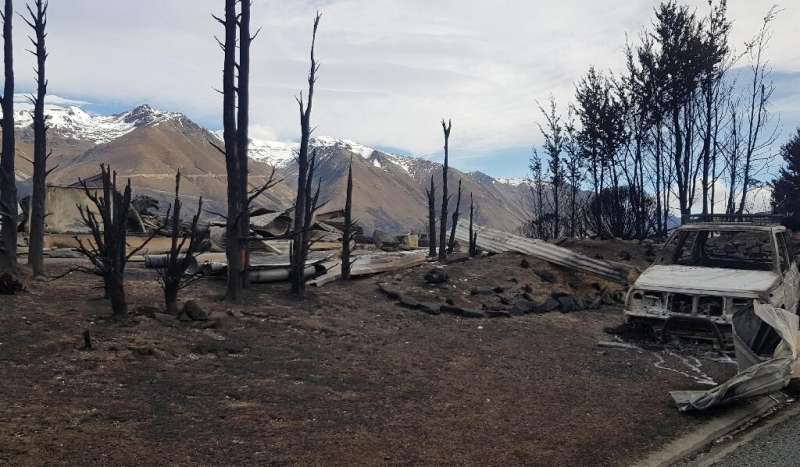 A wildfire erupted in a mountain forest in the early hours of Sunday morning and swept through the popular Lake Ohau tourist spo
