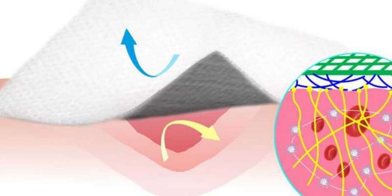 Bandage material helps stop bleeding without adhering to the wound