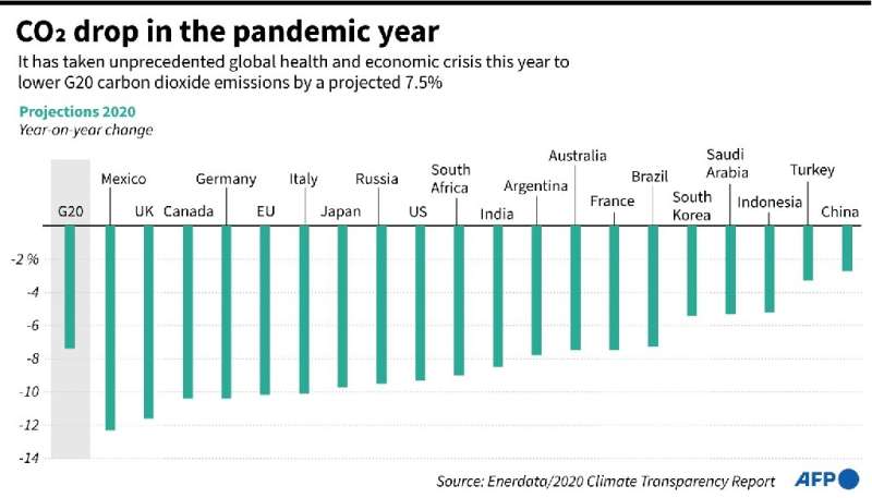 CO2 drop in the pandemic year