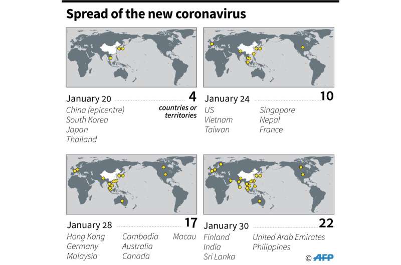 Countries or territories with confirmed cases of the new 2019 novel coronavirus