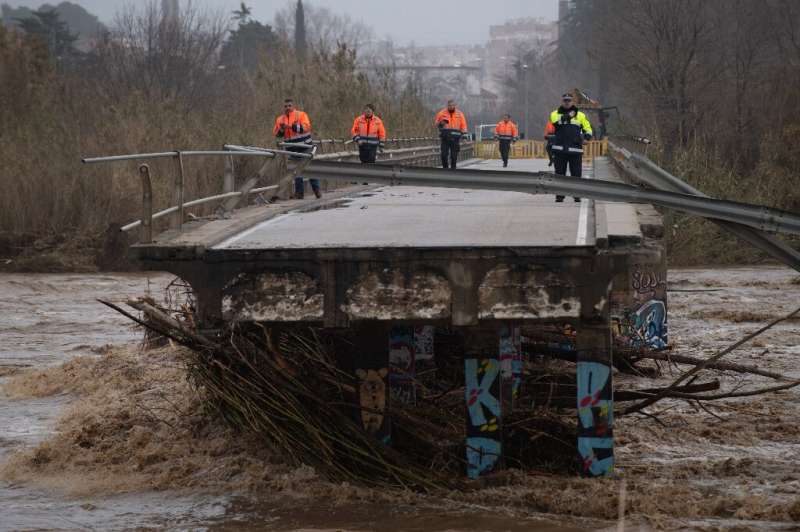 Damage left in the wake of Storm Glora in Spain, where the prime minister has blamed climate change for &quot;more and more dest