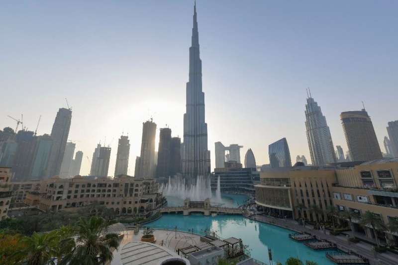 Dubai's fountain show beneath the Burj Khalifa, the world's tallest tower