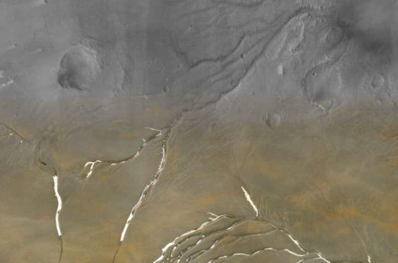 Early Mars was covered in ice sheets, not flowing rivers