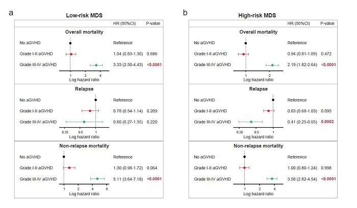 Effects of acute and chronic graft-versus-myelodysplastic syndrome on long-term outcomes following a