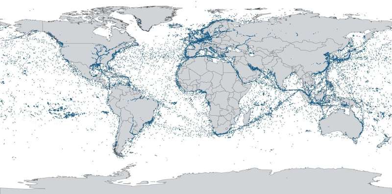 ESAIL’s first map of global shipping