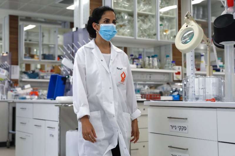 Israeli researcher Karin Yaniv working at Ben Gurion university's biotechnology engineering department in the southern Israeli c