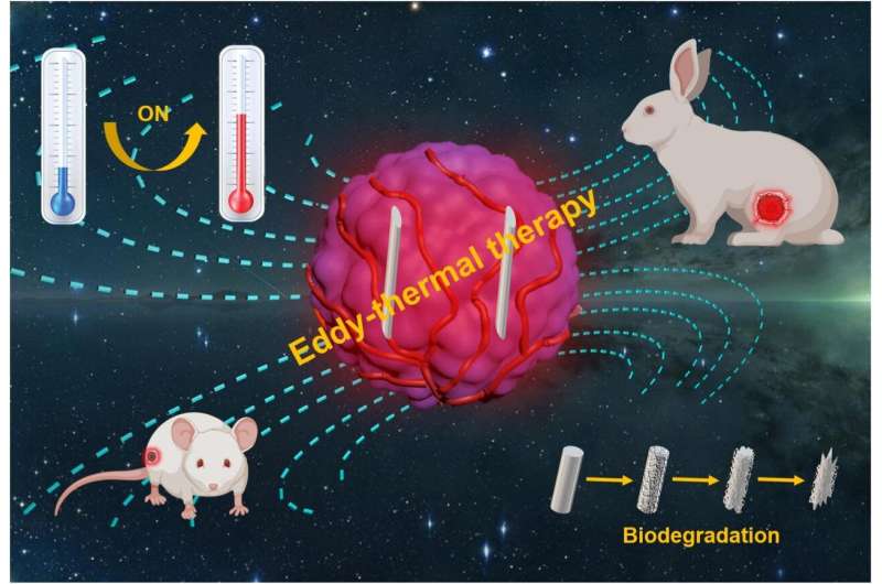 Magnesium alloy with eddy-thermal effect for novel tumor magnetic hyperthermia therapy