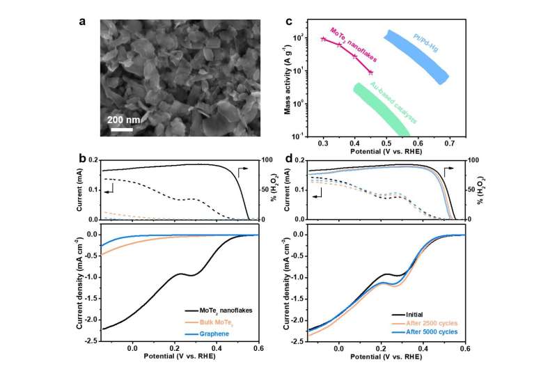 Molybdenum telluride nanosheets enable selective electrochemical production of hydrogen peroxide