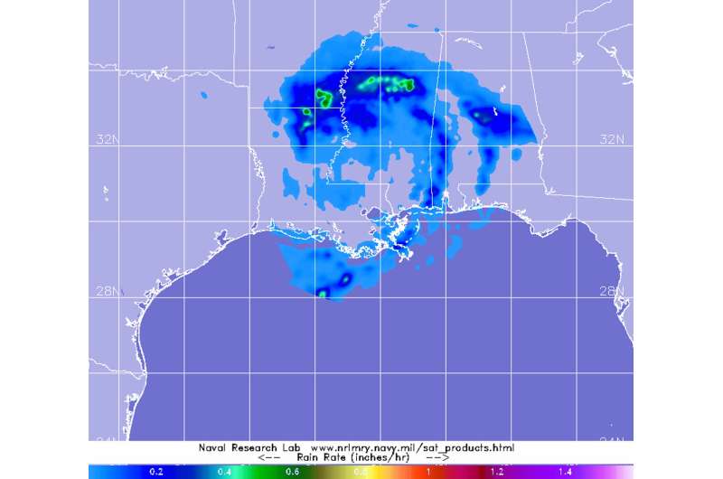 NASA calculates soaking rainfall in Tropical Depression Cristobal