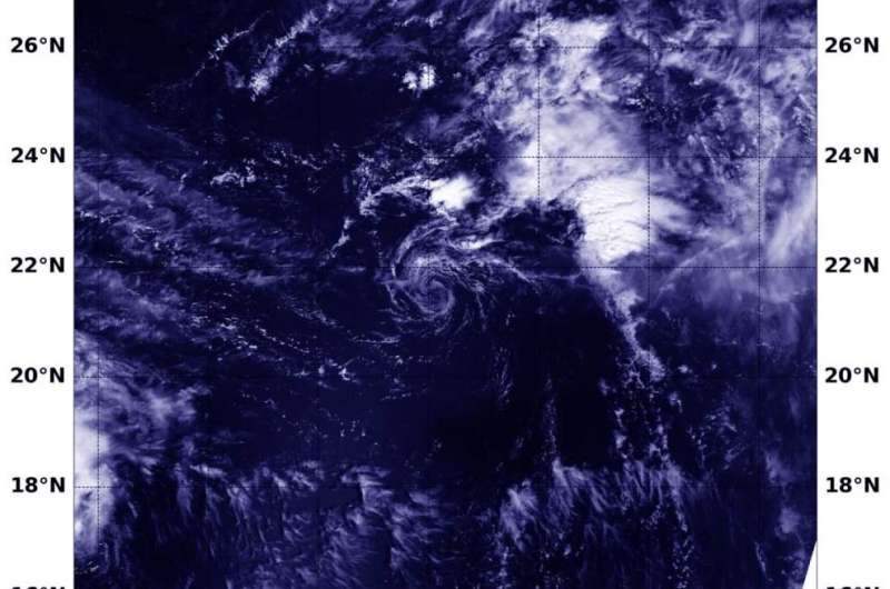 NASA finds a fading wispy Tropical Depression Vicky