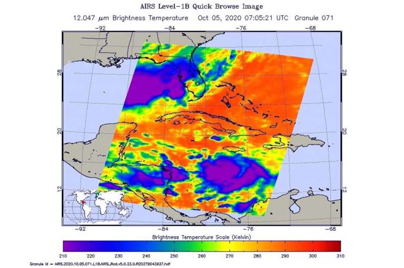 NASA gages Tropical Storm Delta's strength in infrared