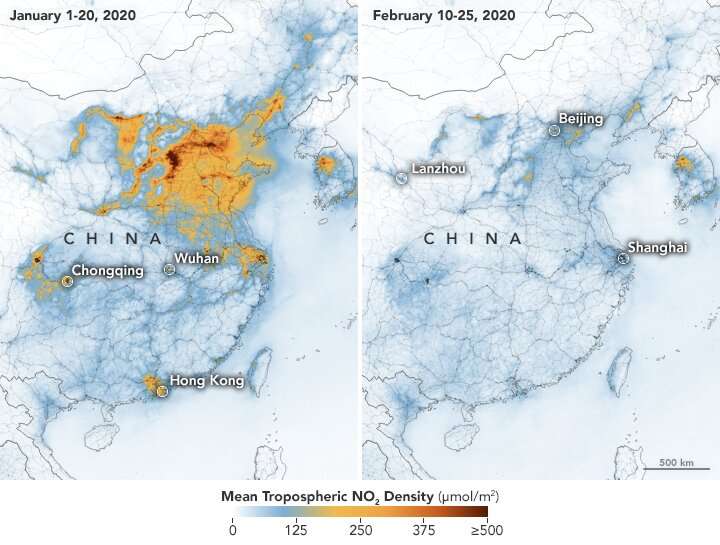 NASA images show fall in China pollution over virus shutdown