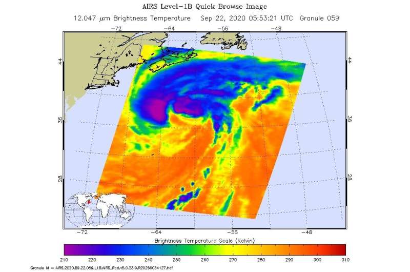 NASA sees post-tropical storm Teddy generating heavy rain over Eastern Canada