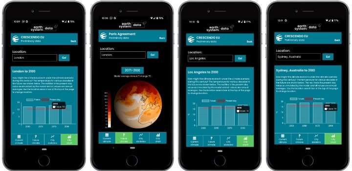 New app allows users to explore how global warming changes their cities' climate