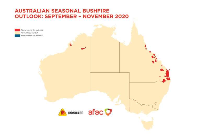 Outlook shows bushfire risk for spring