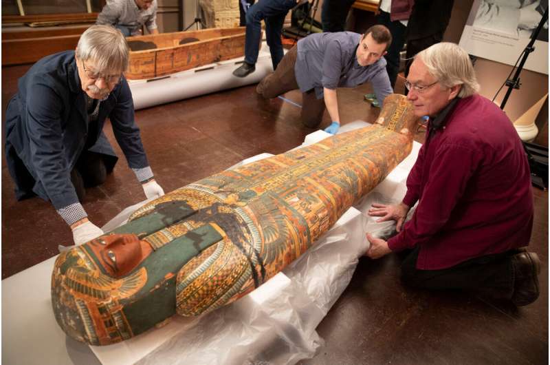 Painting of deity found inside 3,000-year-old coffin