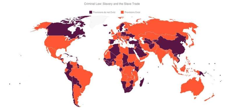 Slavery is not a crime in almost half the countries of the world – new research