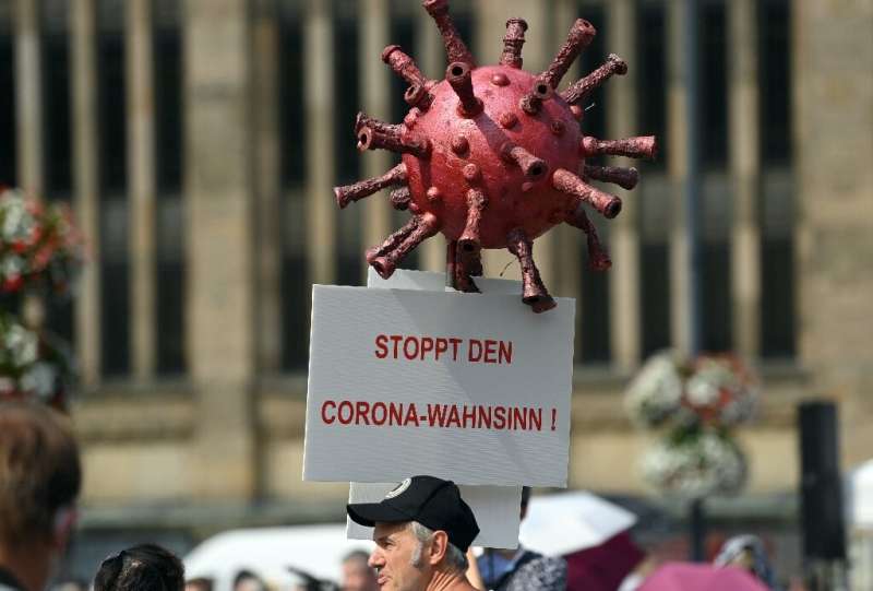 Some Germans demonstrated at the weekend against infection control measures and vaccines