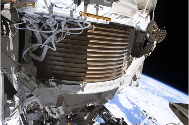 Space station's cosmic detector working after 4 spacewalks