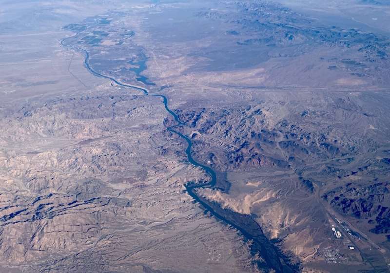 The Colorado River is seen here near Las Vegas—one of the major US cities that relies on it for its water supply