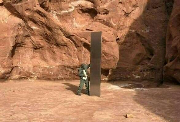 The shiny, triangular pillar that protruded some 12 feet from the red rocks of southern Utah was spotted on November 18, 2020 by
