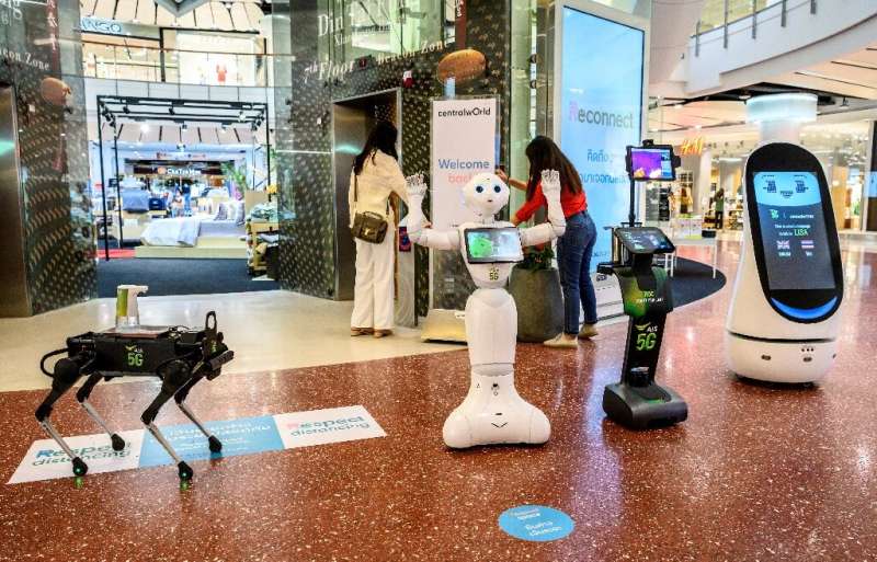 Various robotic devices have been deployed by a Thai mobile operator to teach people about coronavirus precautions