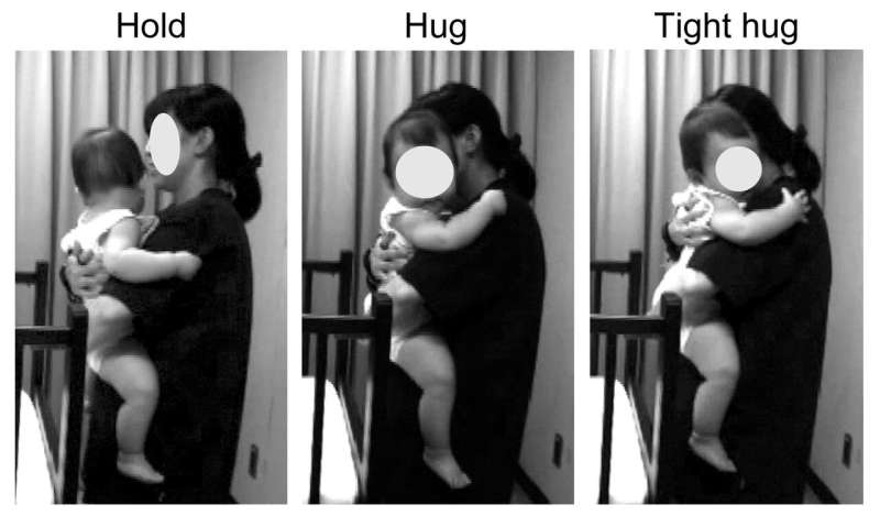 Young children find a parent's hug more calming than a stranger's
