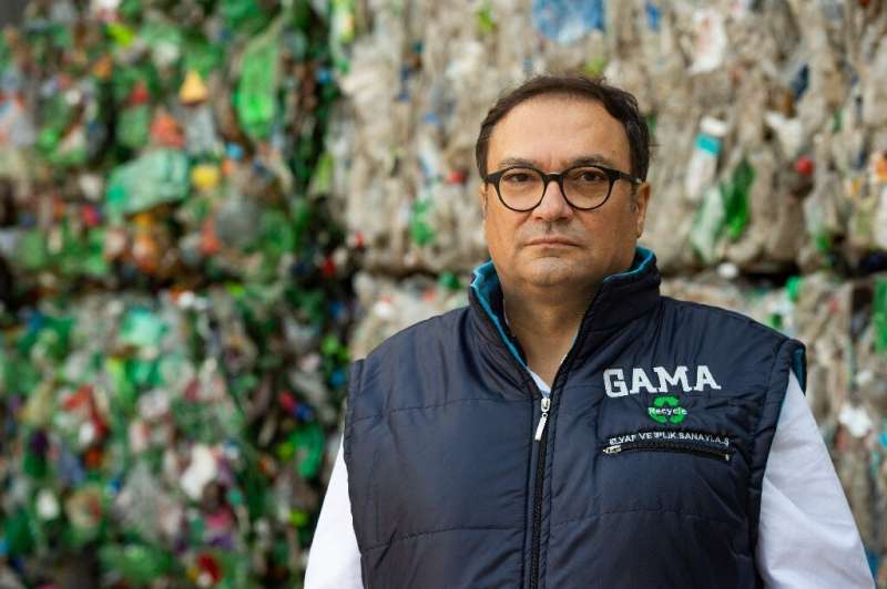 Zafer Kaplan GAMA Recycle imports huge bales of plastic waste that is turned into thread for clothes and fabrics