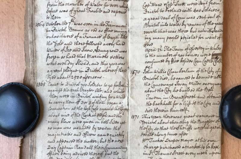 Newly transcribed chronicle describes extreme weather events that hit Bristol 400 years ago