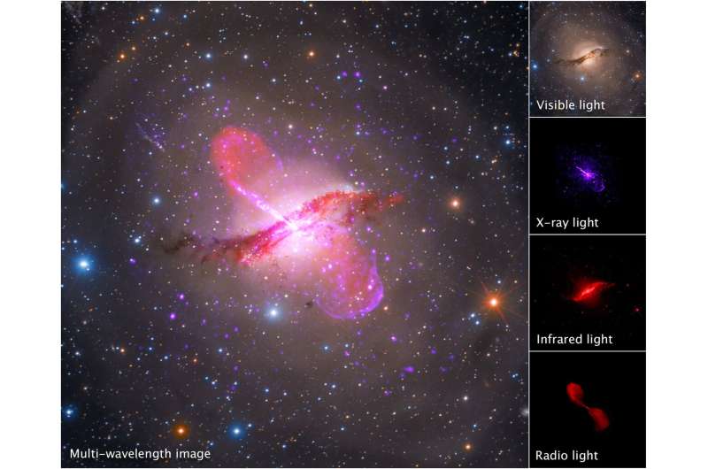 Peering into a galaxy's dusty core to study an active supermassive black hole