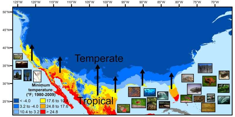 Tropical species are moving northward in U.S. as winters warm
