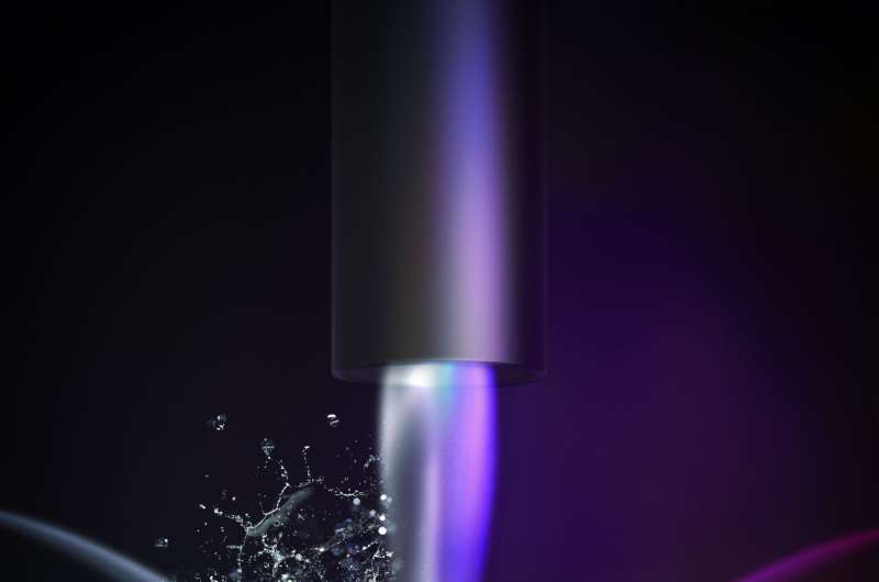 Plasma jets stabilize water to splash less