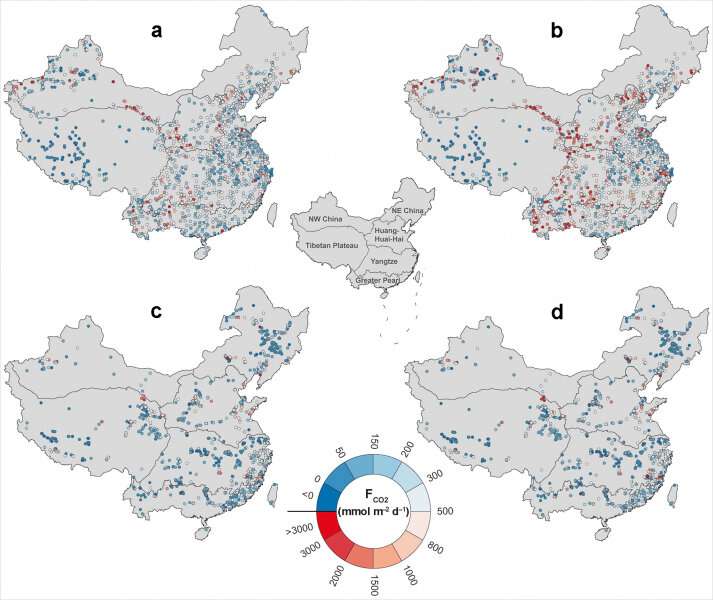 First study to evaluate greenhouse gas emissions from Chinese inland waters over the past 30 years