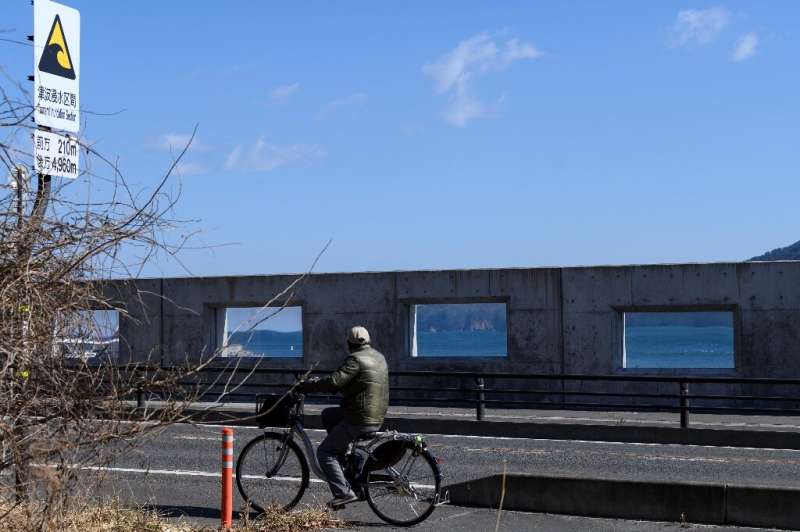 A sea wall protects Miyagi prefecture, which is near the epicentre of a deadly 2011 quake that triggered a towering tsunami