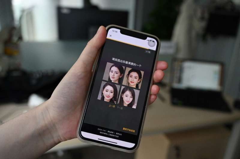 AI-generated faces which can be selected as virtual girlfriends created by XiaoIce