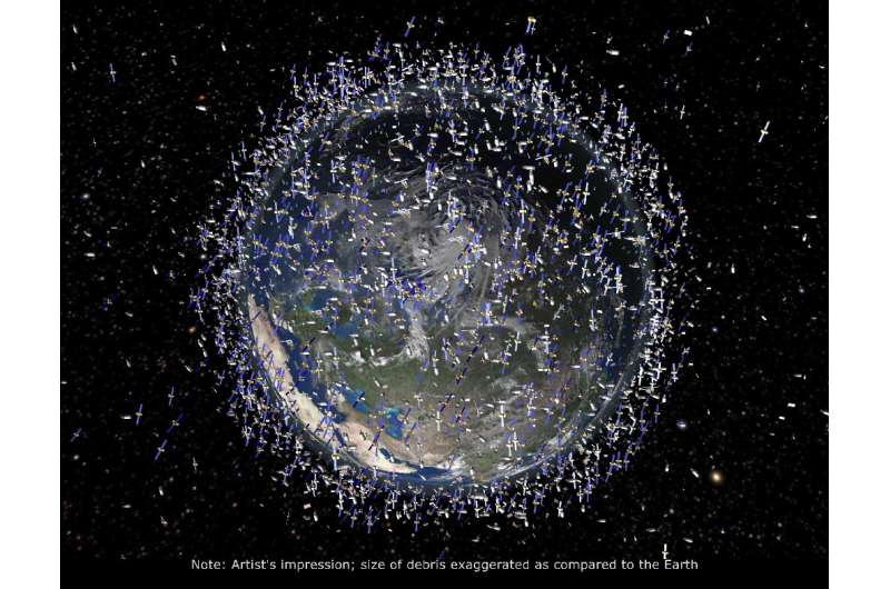 Artist's impression from September 1, 2011 released by the European Space Agency (ESA) shows the debris field in low-Earth orbit