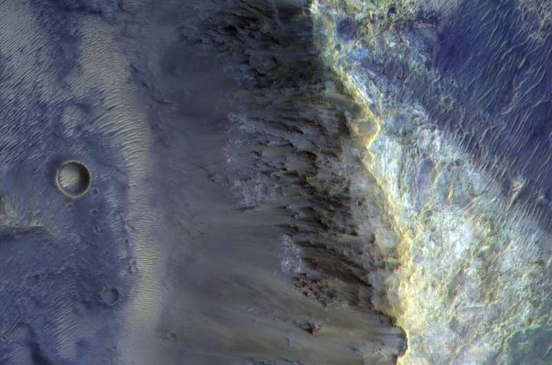 At the rim of a crater